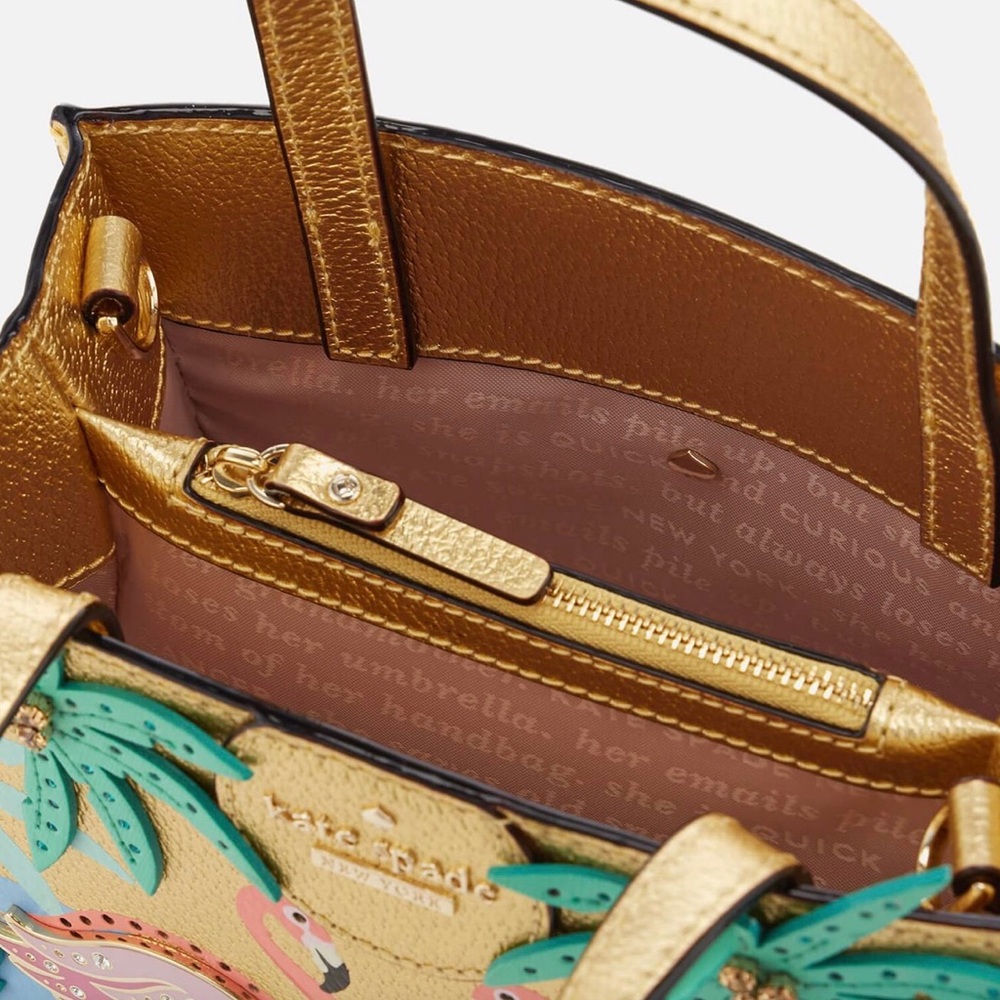 🌴🦩RARE BNWT Kate Spade New York by the Pool Flamingo Sam leather crossbody🦩🌴 - Picture 15 of 16